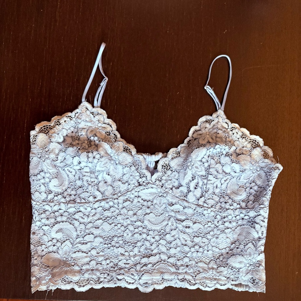 Express Cropped Lace Trim Bralette Cami